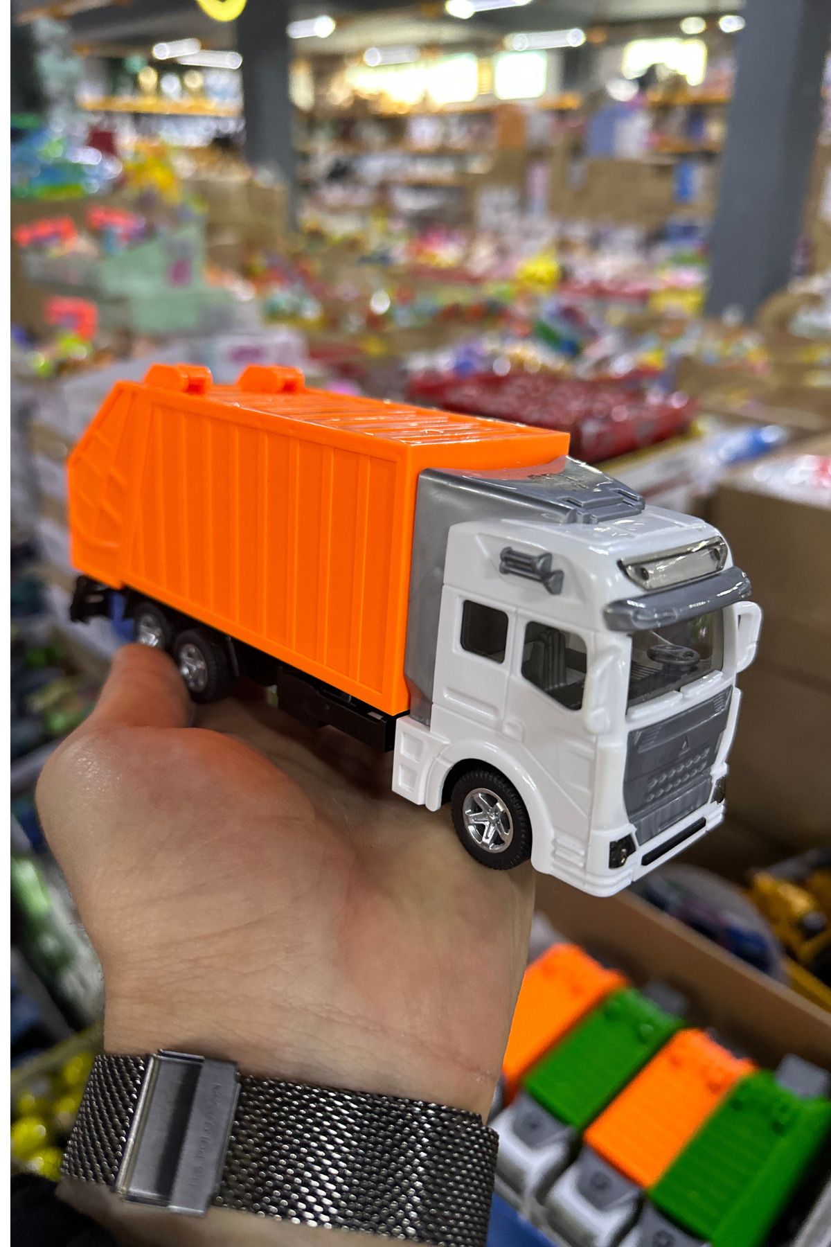 craftivio Çek Bırak Oyuncak Çöp Kamyoneti Turuncu
