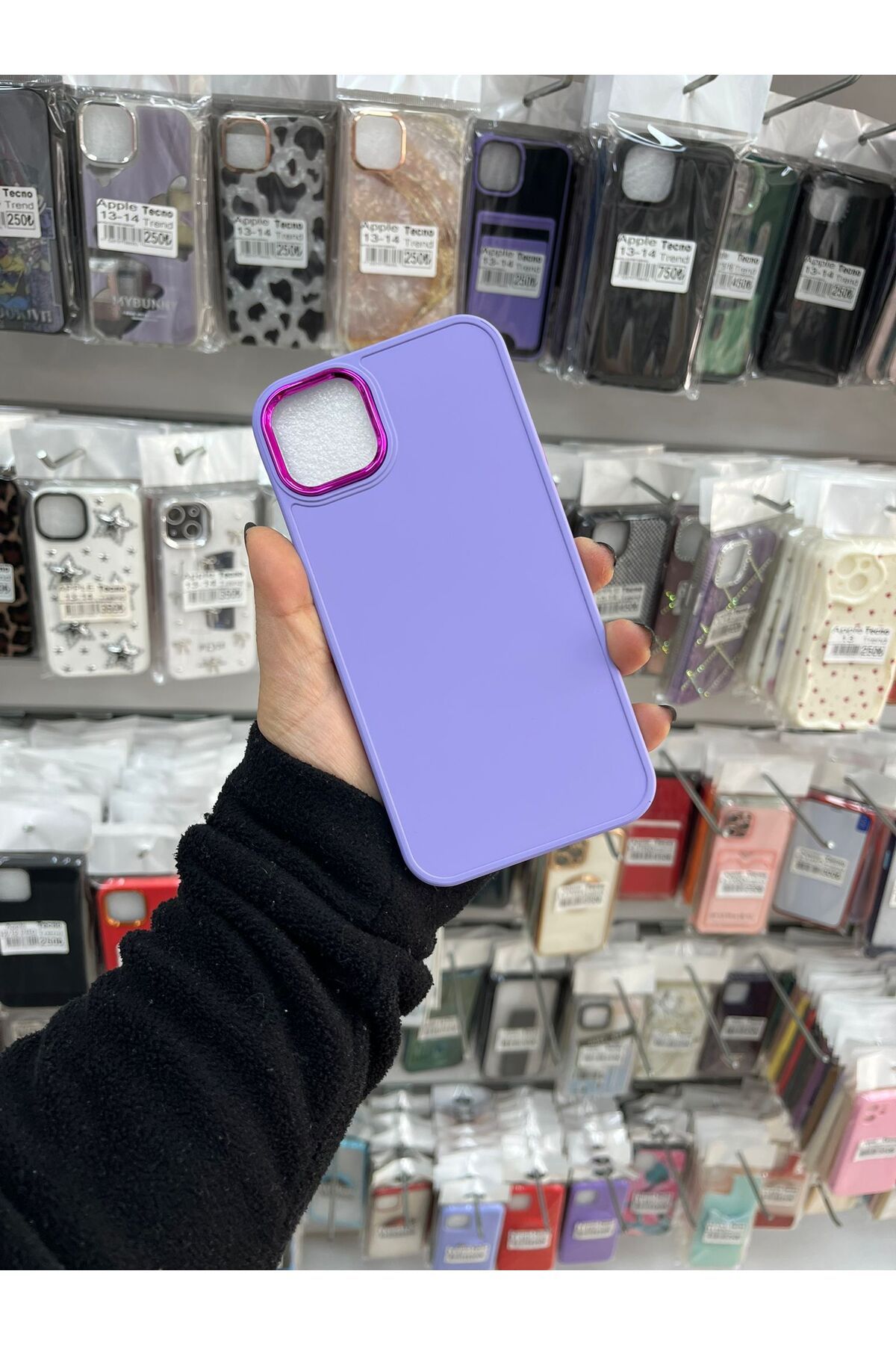 TECNOTREND Apple İphone 14 plus kılıf meta çerçeve ve buton tasarımı silikon luna kapak