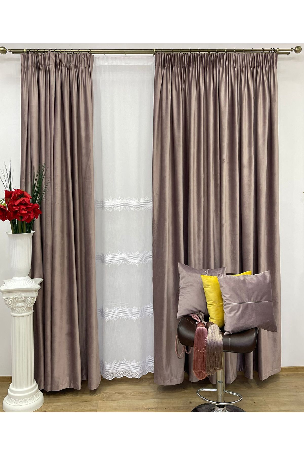 Liz Line Set Doua Draperii Catifea, Cu Bride Si Rejansa Lata, "velvet Lux" By Liz Line, 2x350x245- - 350 x 245