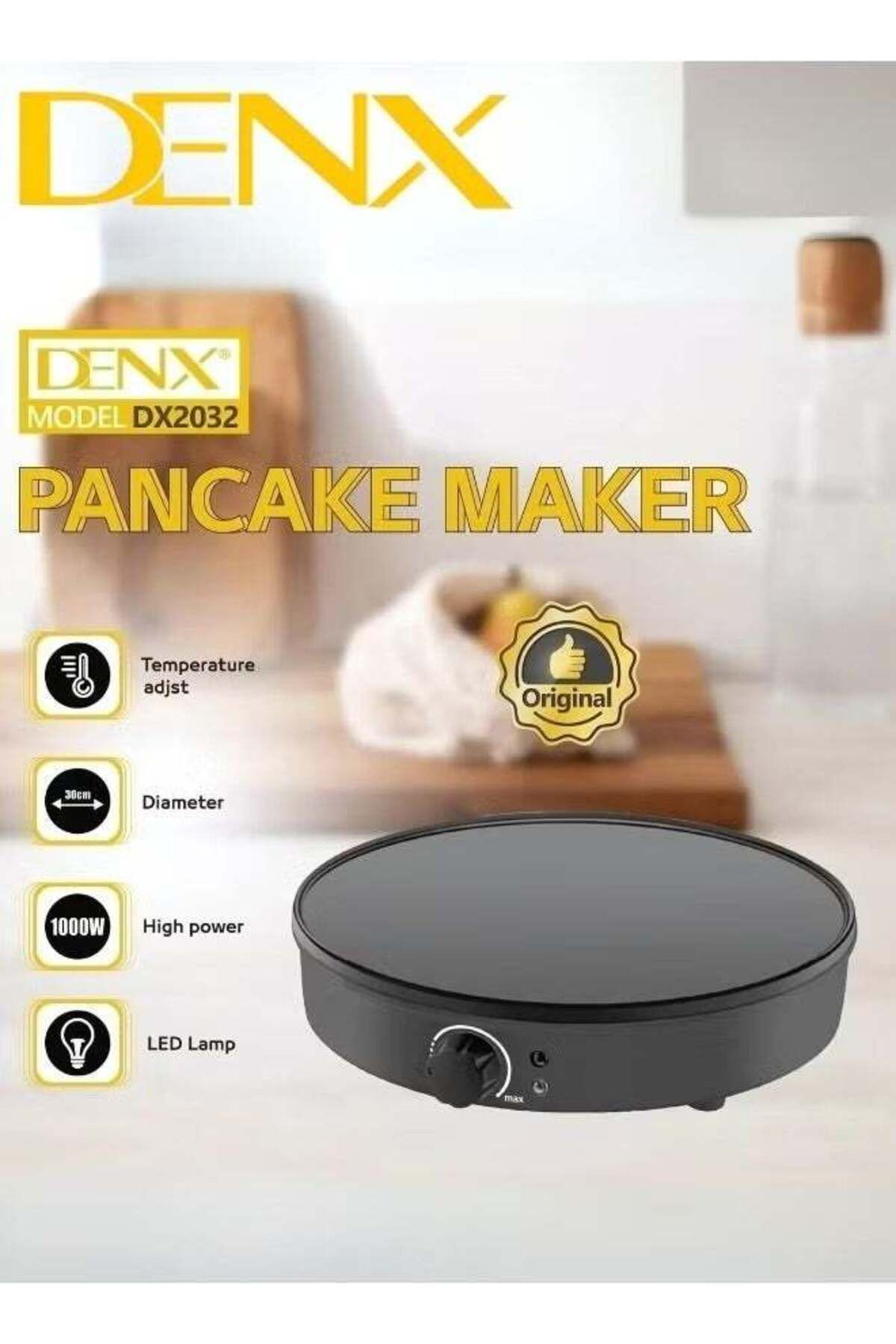 Denx-صانعة فطائر الكريب، تحكم بدرجة الحرارة قابل للتعديل | ١٠٠٠ واط 8