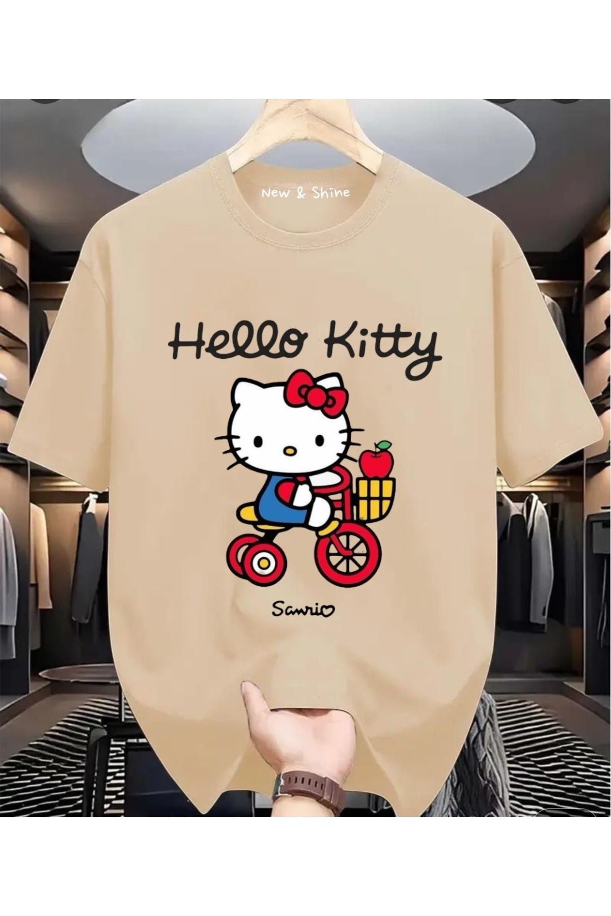 New Shine Hello Kitty Baskılı Oversize T-Shirt