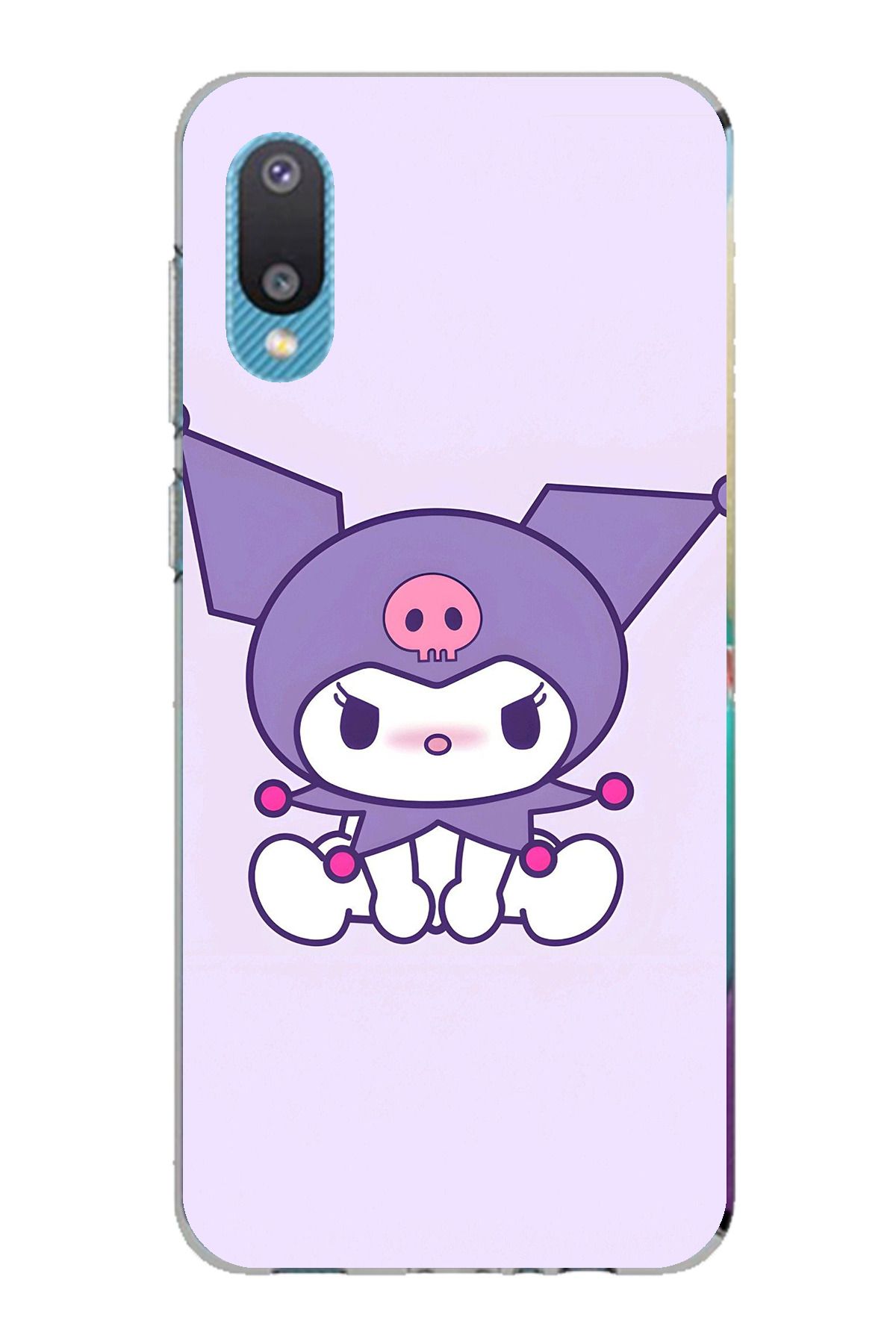 TechTree Galaxy A02 Uyumlu Oturan Kuromi Tasarımlı Şeffaf Silikon Kılıf