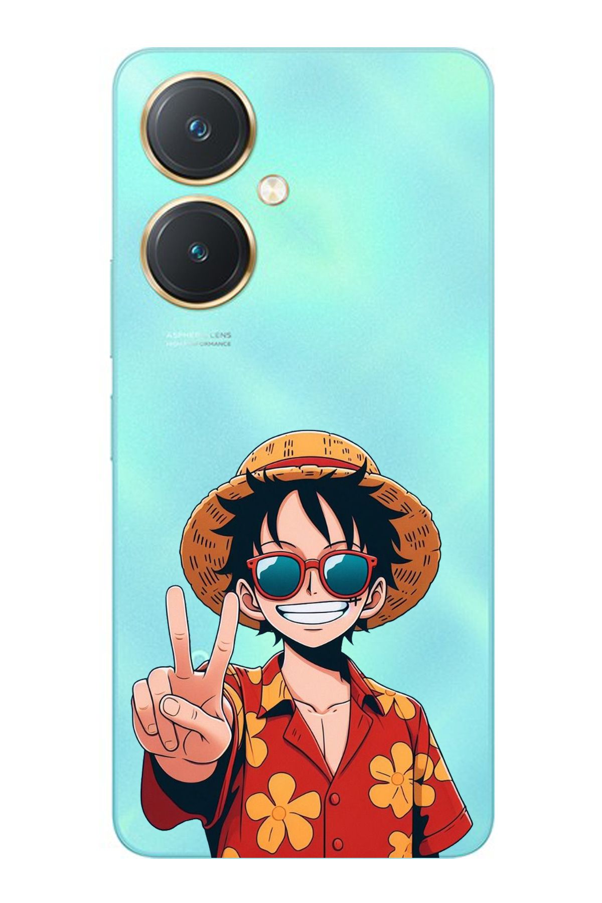 TechTree Vivo Y27 Uyumlu Monkey D. Luffy Tasarımlı Şeffaf Silikon Kılıf