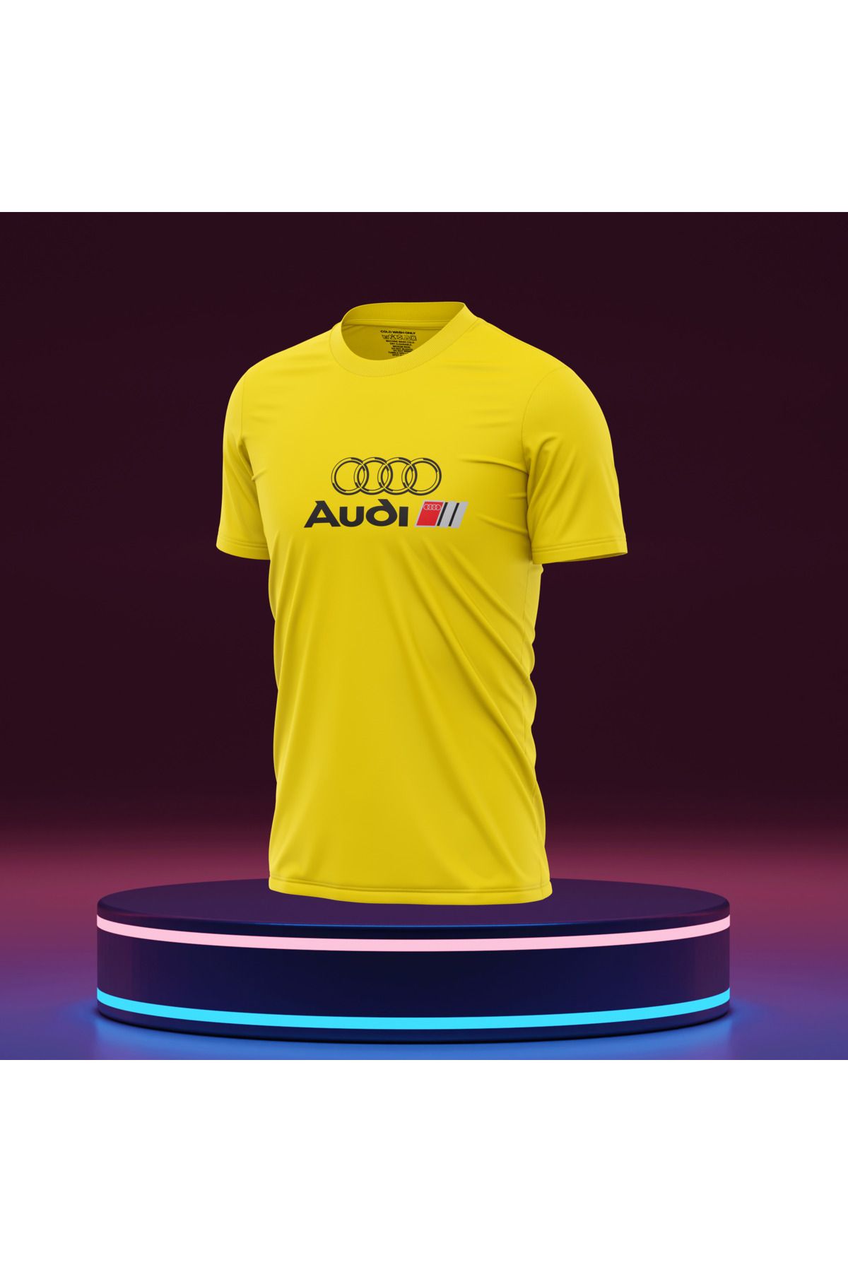 Bulvar Lee Erkek Sıfır Yaka Audi Baskılı Yazlık T-Shirt