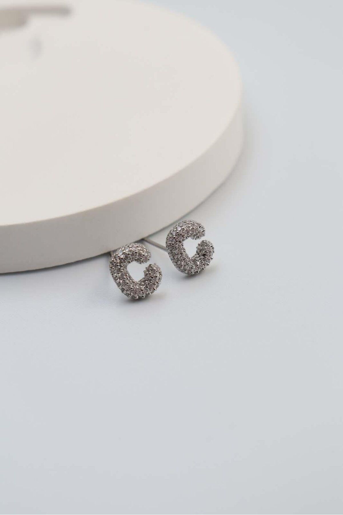 BY CANSU ACCESSORİES Silver Harf Küpe