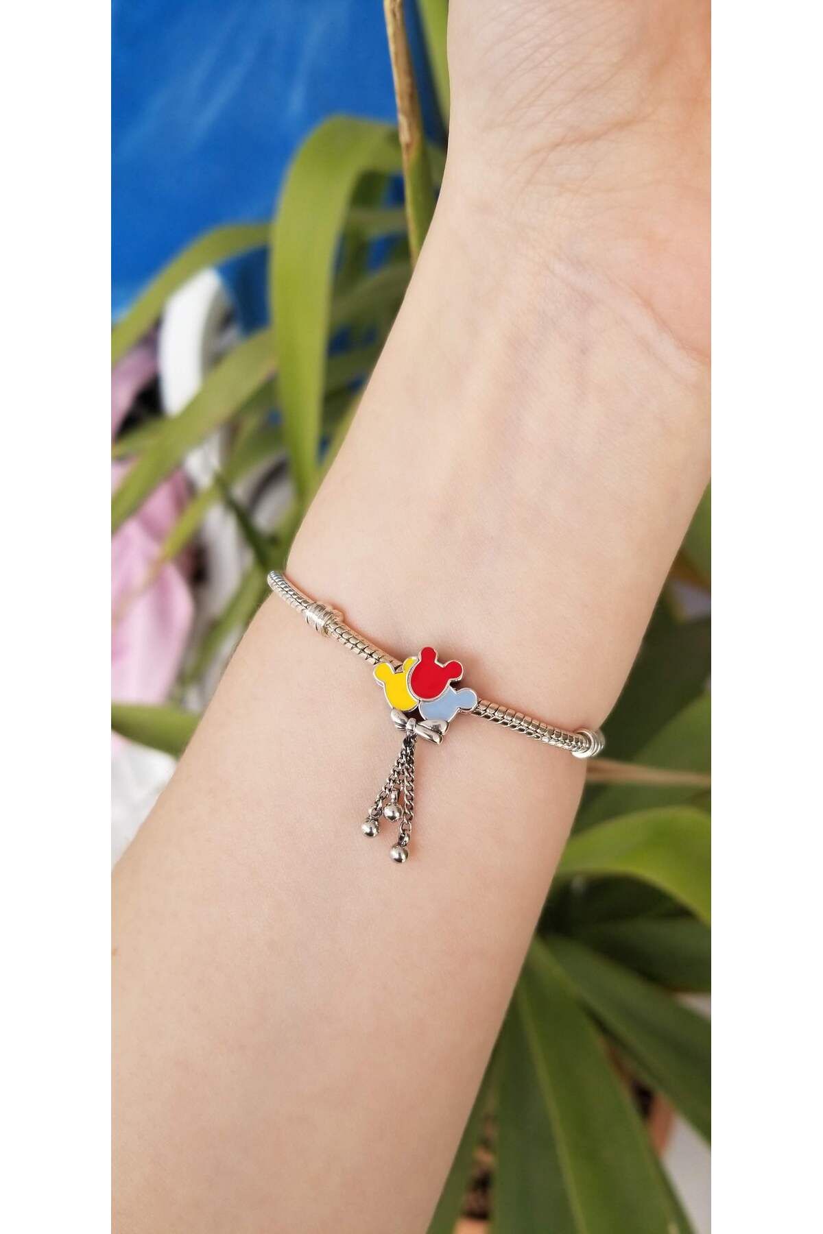 şengül takı evi Gümüş Mickey ve Minnie Uçan Şirin Balonlar Charm