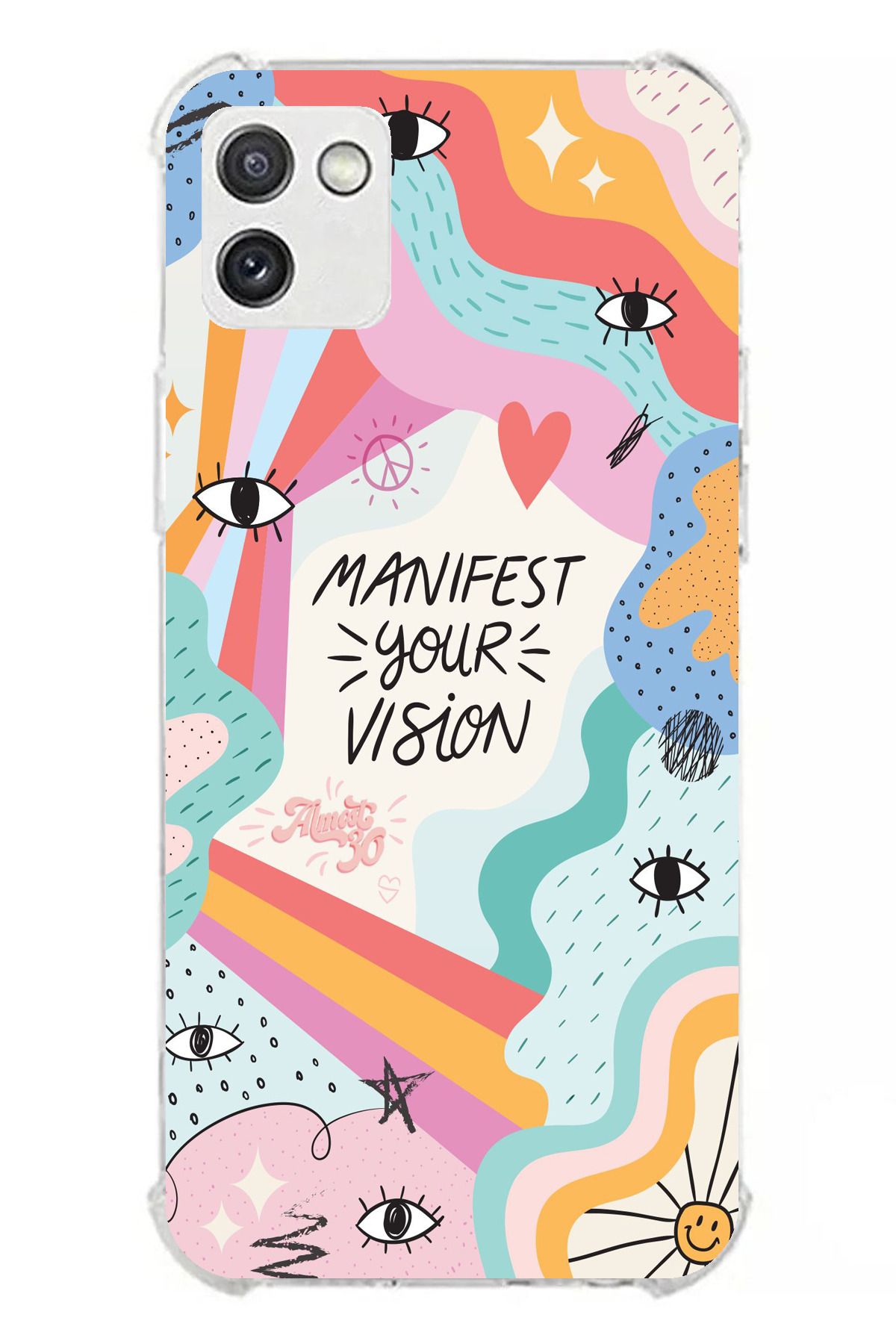 TechTree Galaxy A03 Uyumlu Manifest your vision Vizyon Tasarımlı Şeffaf Silikon Kılıf