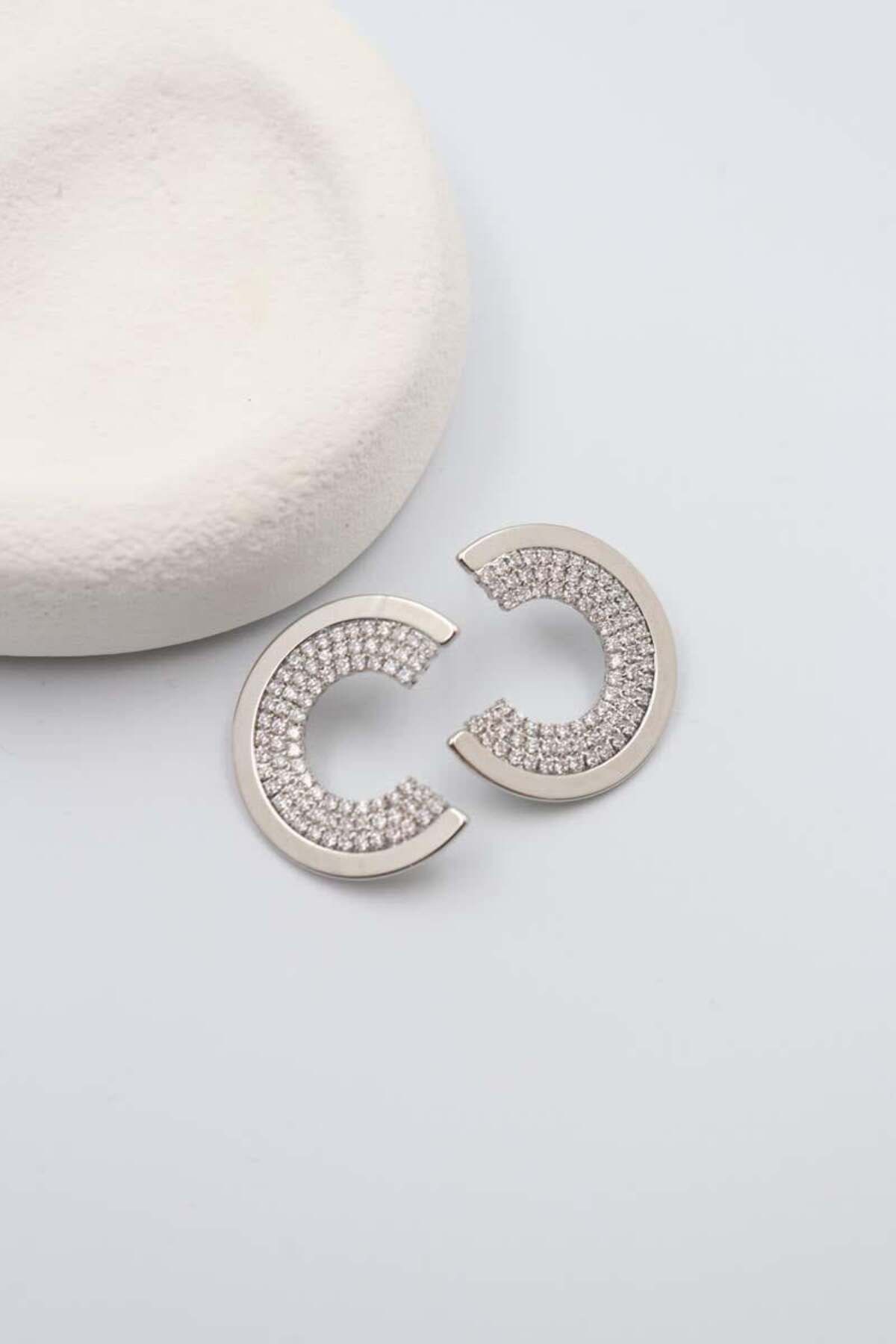 BY CANSU ACCESSORİES Estachio Silver Küpe