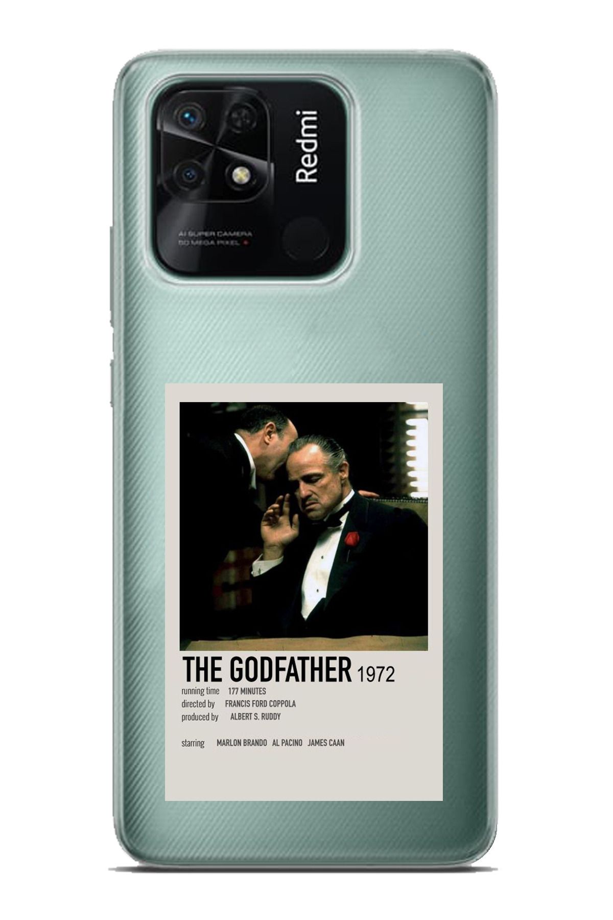 TechTree Redmi 10C - POCO C40 Uyumlu The GodFather Baba Poster Tasarımlı Şeffaf Silikon Kılıf