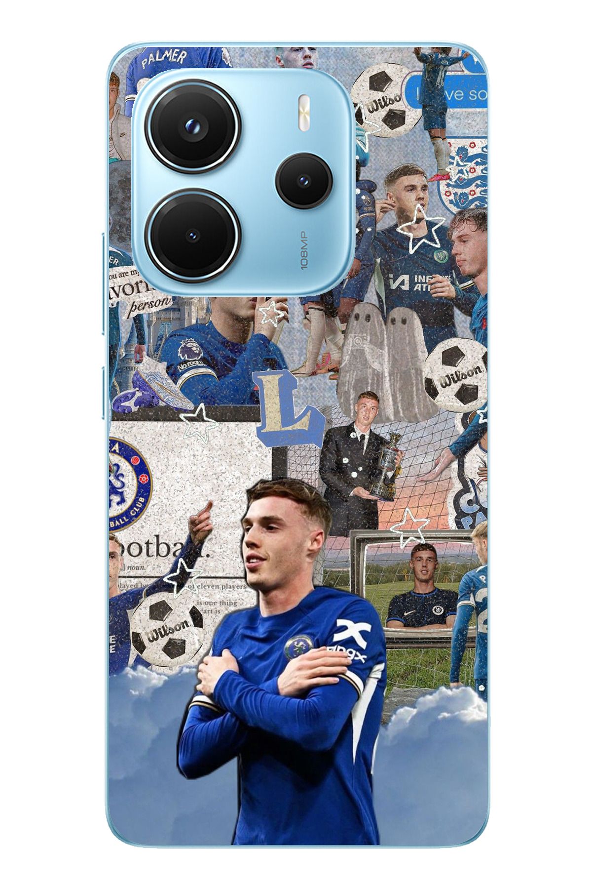 TechTree Redmi Note 14 4G Uyumlu Cole Palmer Şeffaf Silikon Kılıf