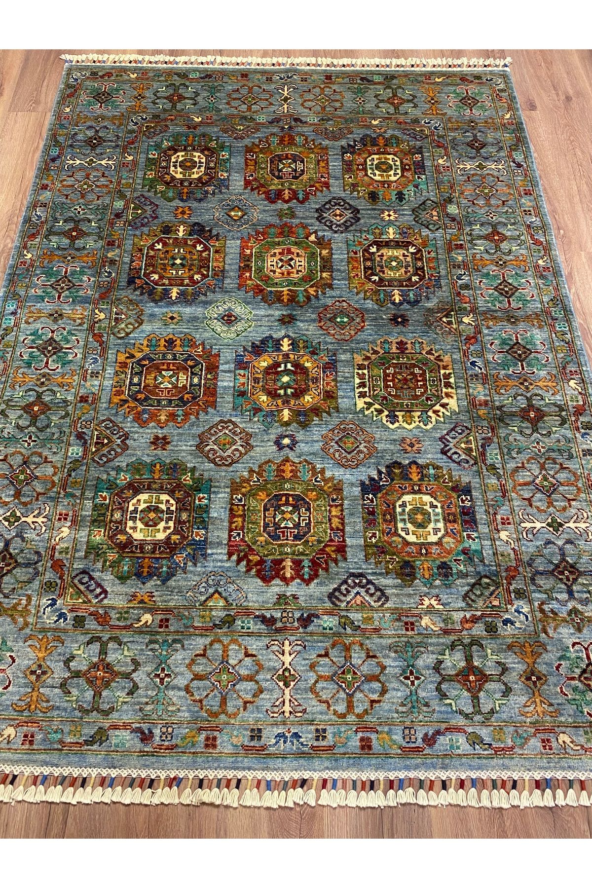 fethiyehalıkilim El Dokuma Afgan uşak Halısı –%100 Yün %100 El Dokuma Naturel Dekoratif Halı El İşi Özgün Tasarım