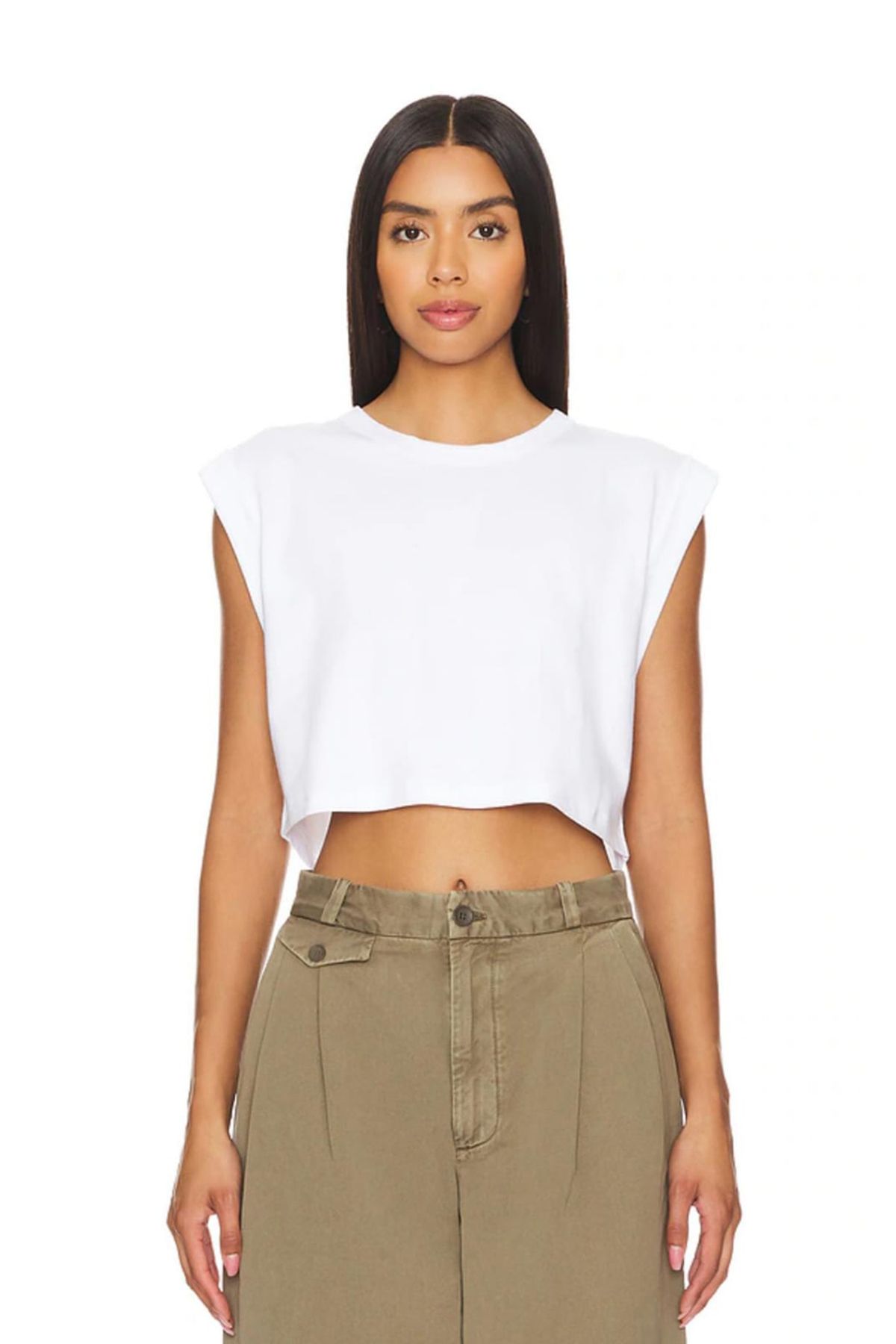 AFR CLOTHES KADIN ÇİFT KAT JARSE KUMAŞ VATKALI CROP TOP
