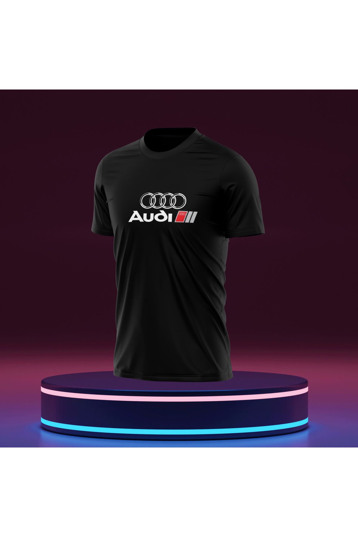 Bulvar Lee Erkek Sıfır Yaka Audi Baskılı Yazlık T-Shirt