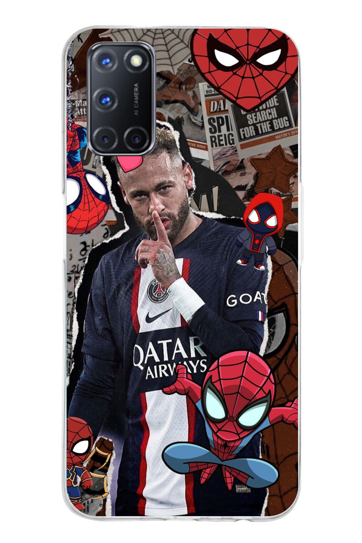 TechTree OPPO A52 - A72 - A92 Uyumlu Neymar PSG Şeffaf Silikon Kılıf