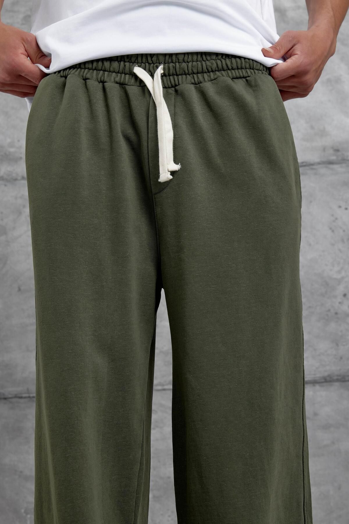 NOMARC-Khaki Washed Basic Baggy Tracksuit 4