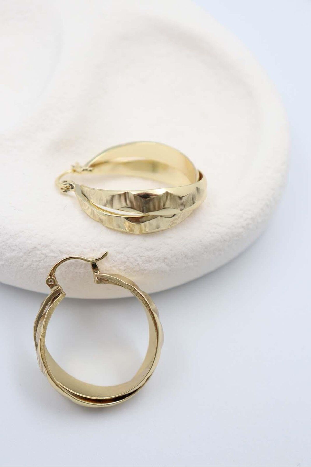 BY CANSU ACCESSORİES Dantel Gold Küpe[14K]