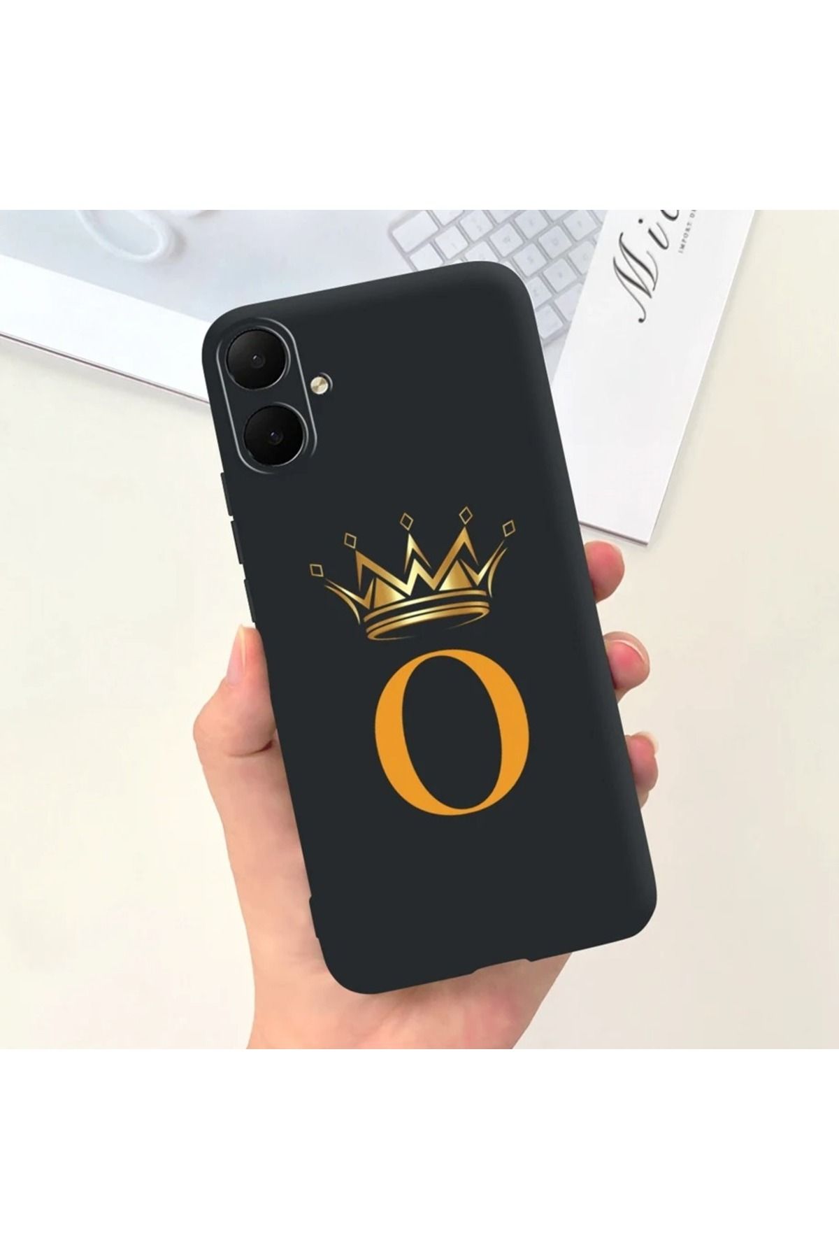 Rotaks Omix X3 Uyumlu Harfli Taç Baskılı Kişiye Özel Silikon Telefon Kılıfı - O