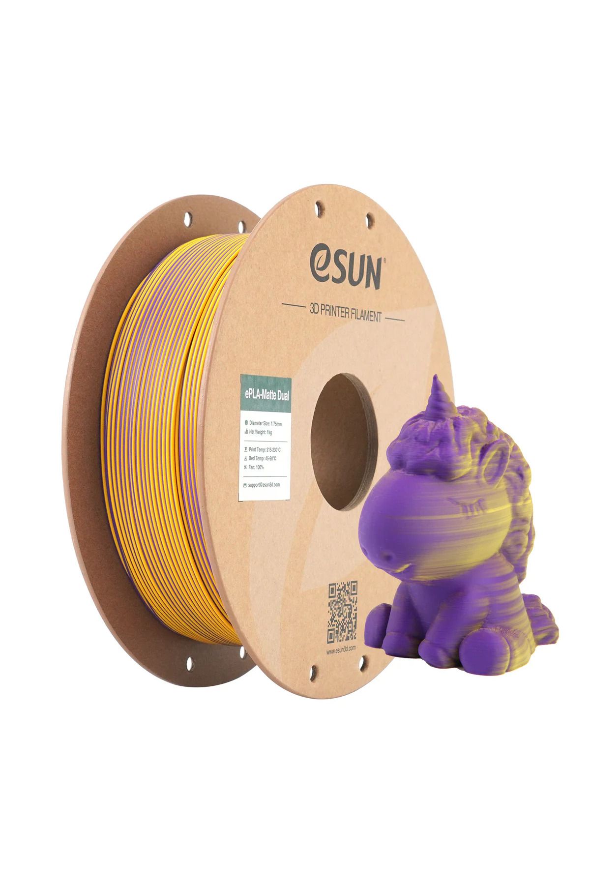 eSun ePLA-Matte Dual Mor Sarı Filament 1.75 mm 1 Kg