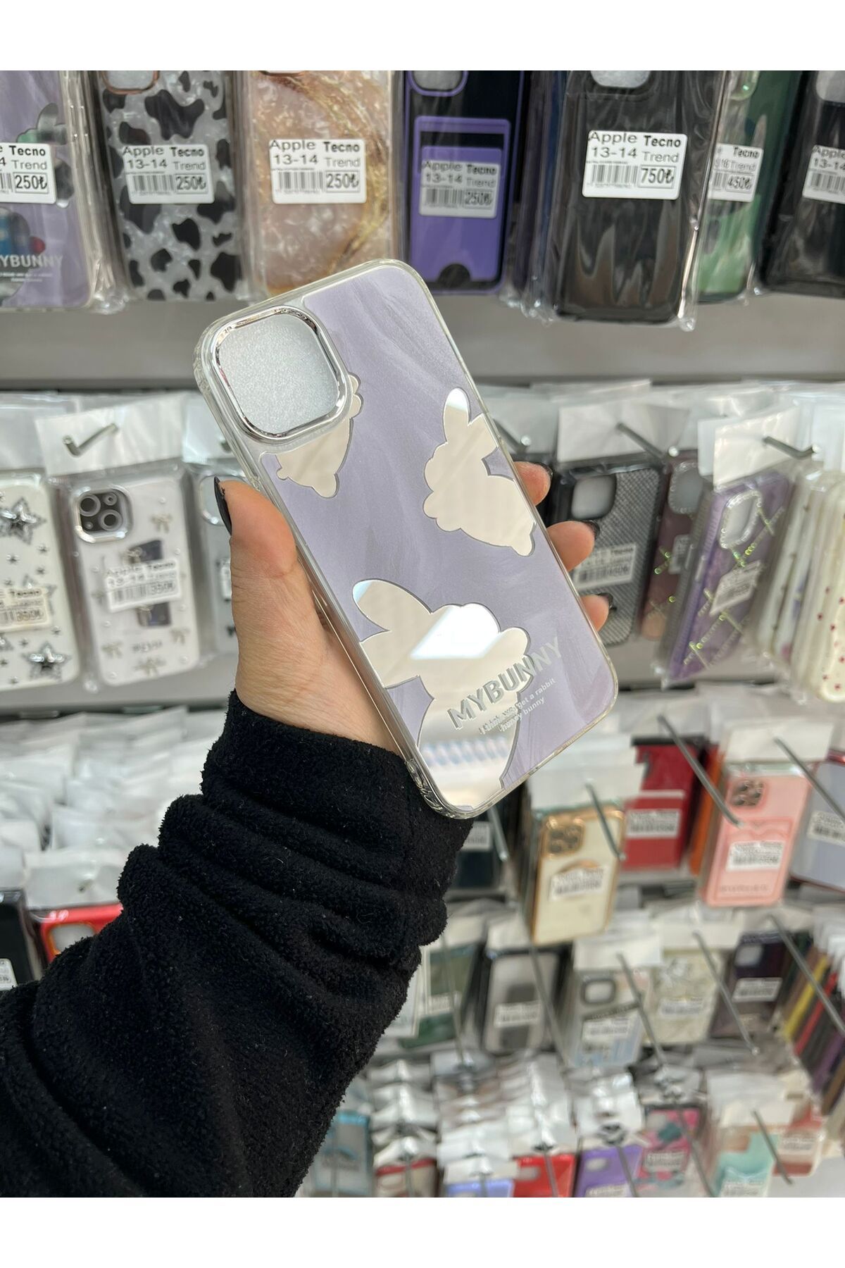 TECNOTREND Apple İphone 14 Plus desenli aynalı silikon kılıf
