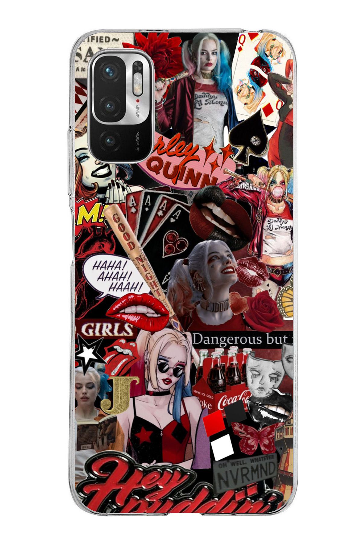 TechTree Redmi Note 10 5G Uyumlu Harley Quinn Şeffaf Silikon Kılıf