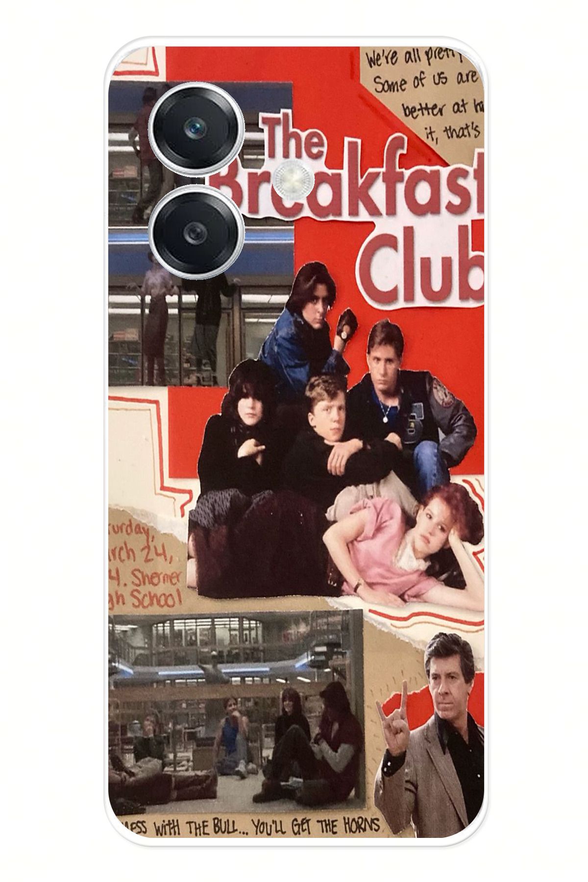 TechTree Oppo A3 Uyumlu Kahvaltı Kulübü - The Breakfast Club Tasarımlı Şeffaf Silikon Kılıf
