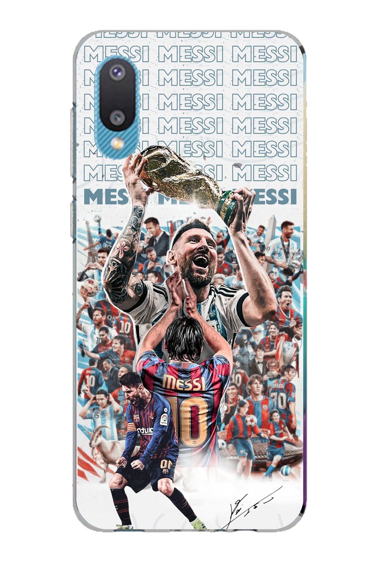 TechTree Galaxy A02 Uyumlu Messi Dünya Kupası Şeffaf Silikon Kılıf