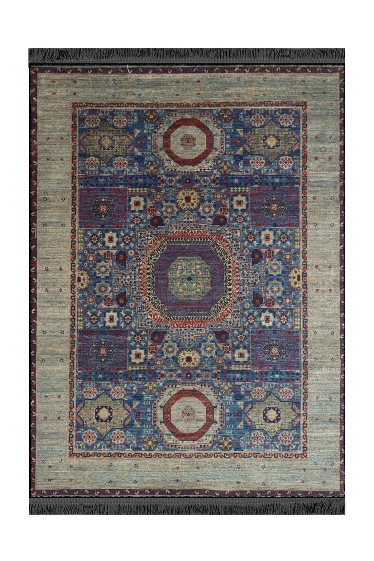 Rugs Modern Halı Memlük Koleksiyonu Çok Renkli Geleneksel Etnik Desenli Dokuma Taban Vintage Dekoratif Halı memlük36