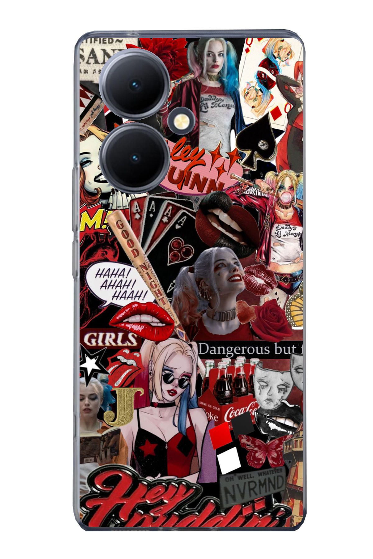 TechTree Vivo V29 Lite 5G Uyumlu Harley Quinn Şeffaf Silikon Kılıf