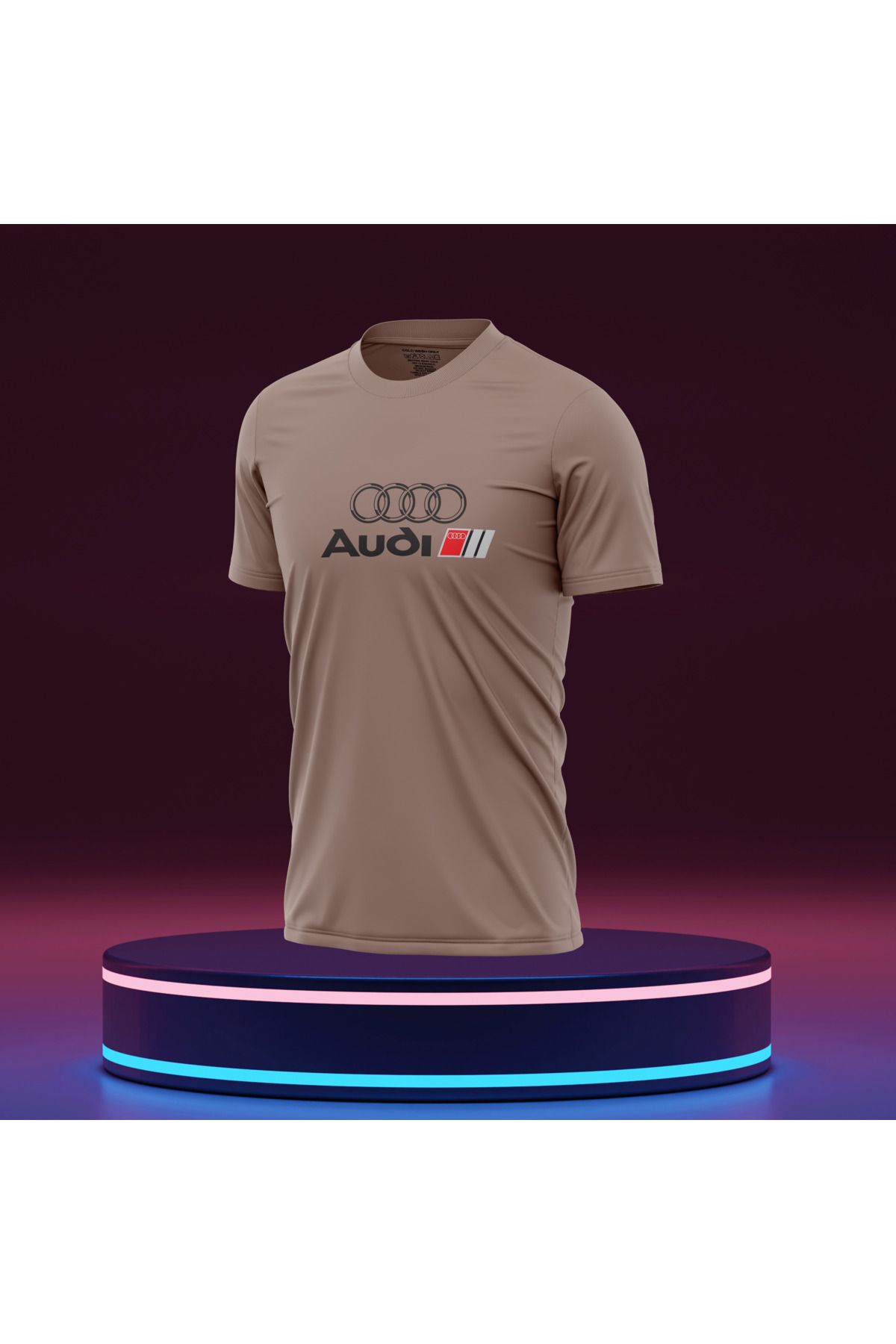 Bulvar Lee Erkek Sıfır Yaka Audi Baskılı Yazlık T-Shirt