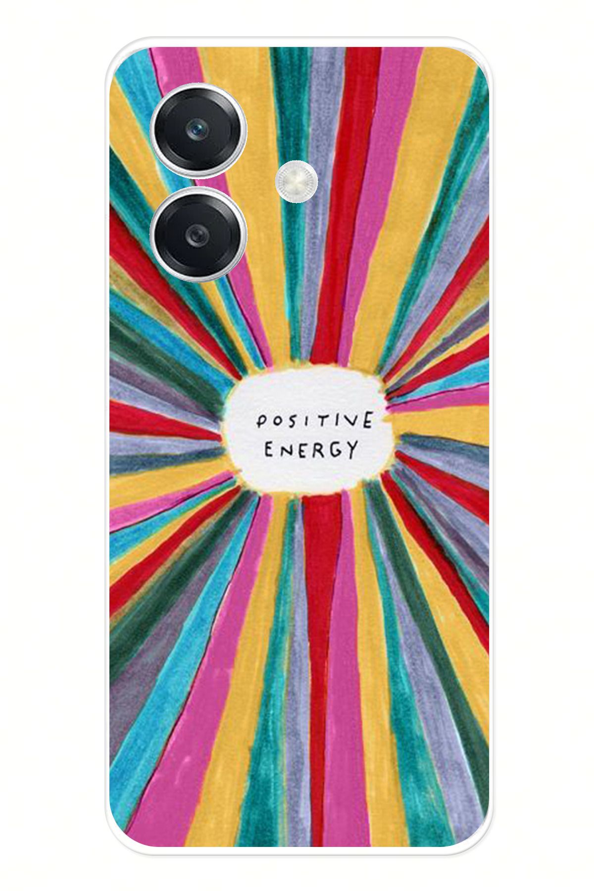 TechTree Oppo A3 Uyumlu Positive Energy Tasarımlı Şeffaf Silikon Kılıf