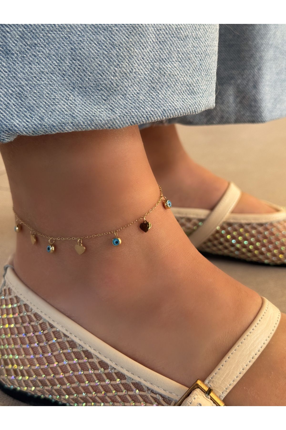 HeyYou Jewelry Göz kalp çoklu halhal