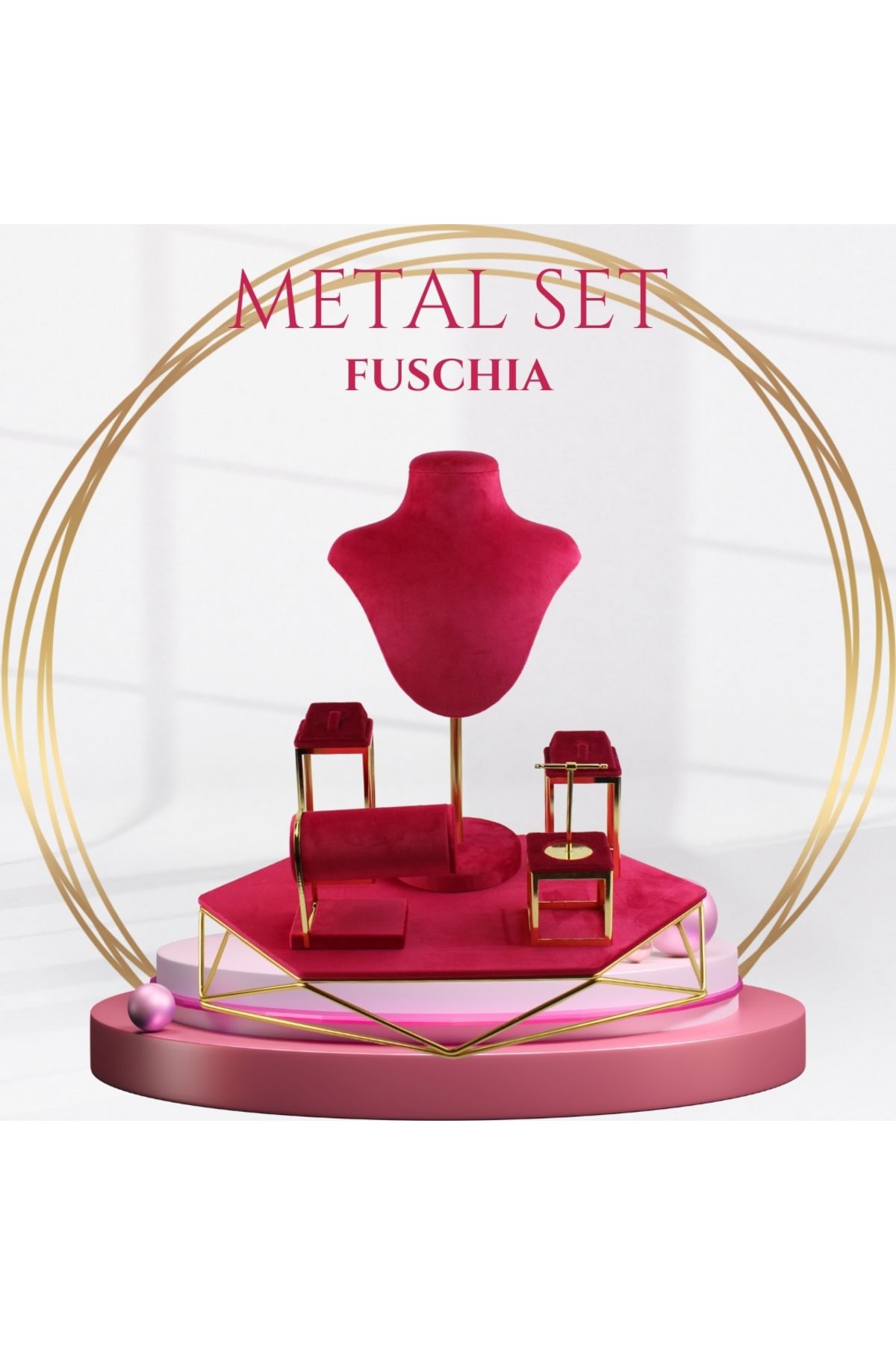 Layla Decor Metal Detaylı Takı Sergileme Standı
