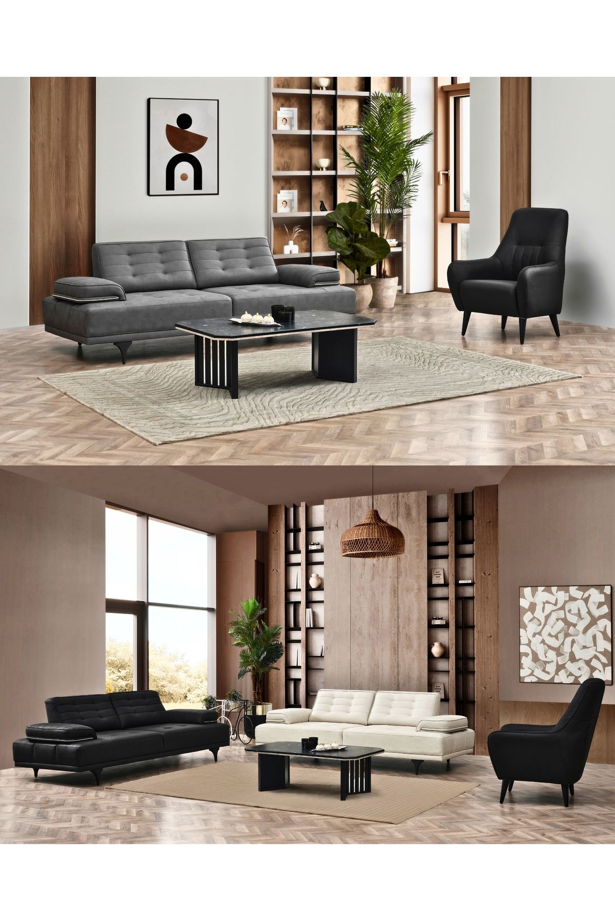 Velura Home & Living Mercury Koltuk Takımı & Sırt Mekanizmalı Kanepe (3+1) - Antrasit