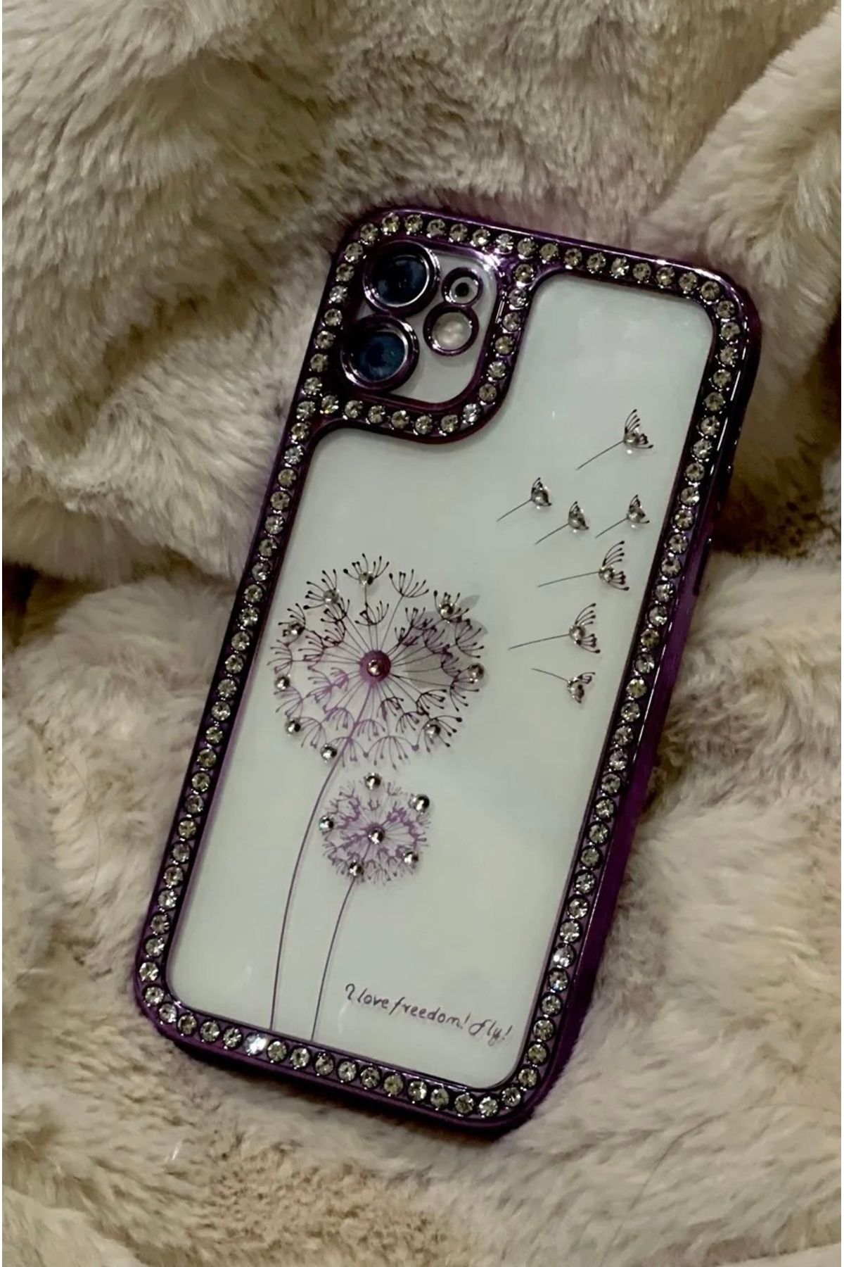 Seres CASE İphone 11 Kelebek Desenli Pırlanta Taşlı Kılıf
