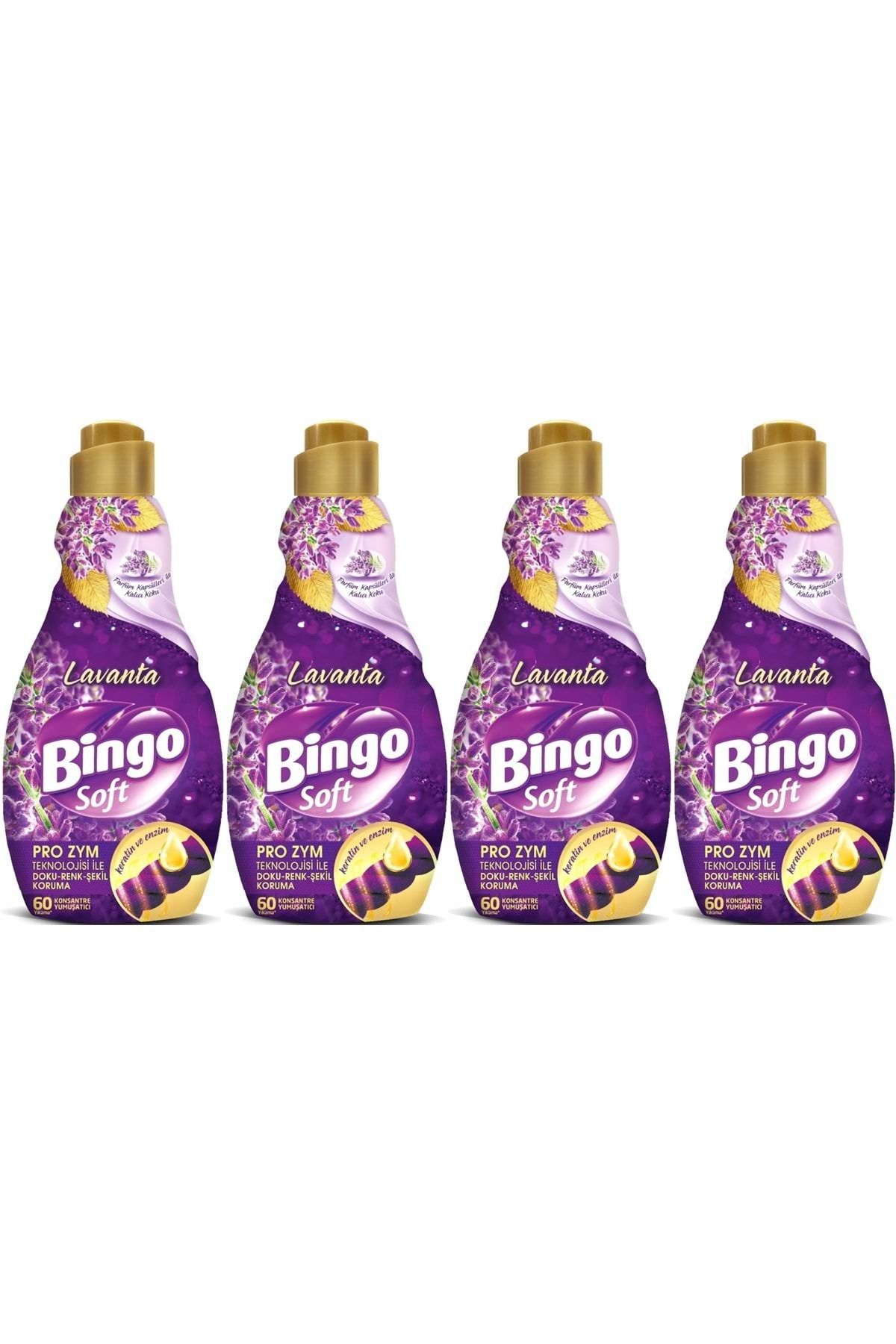 Bingo Soft Çamaşır Yumuşatıcı Konsantre 1440ML Lavanta (4 Lü Set)