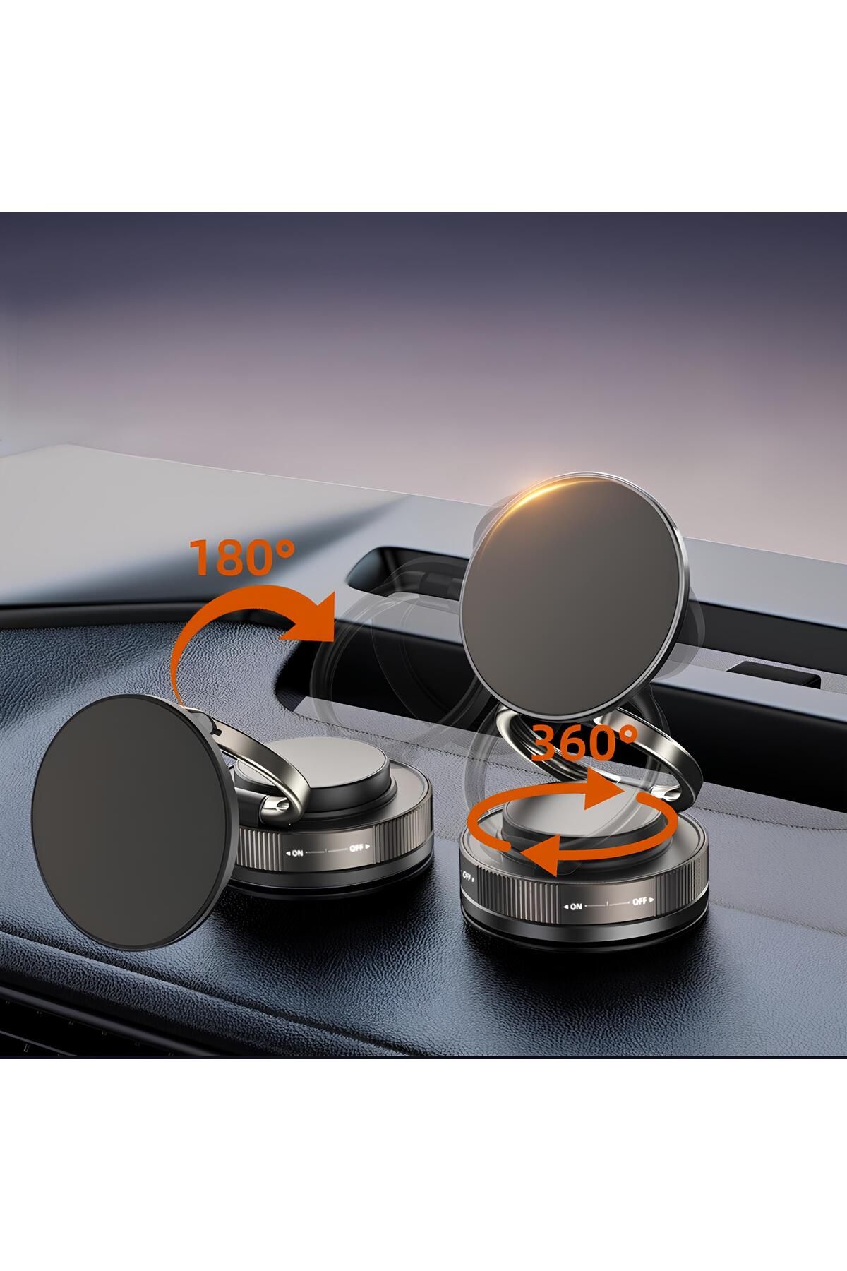 Posso Tüm Modeller İle Uyumlu 360' Dönebilen Araç içi Tutucu Ayarlanabilir Vakumlu Magsafe Destekli