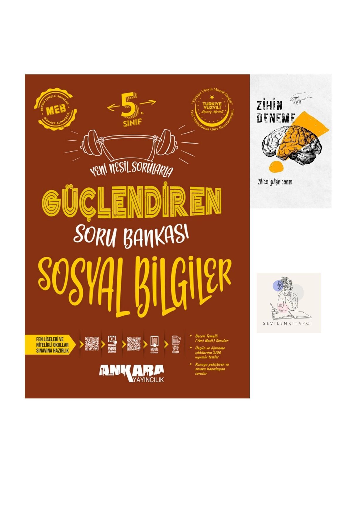 Ankara Yayıncılık ANKARA 5.SINIF GÜÇLENDİREN SOSYAL SORU BANKASI-ZİHİNDENEME-KAR110