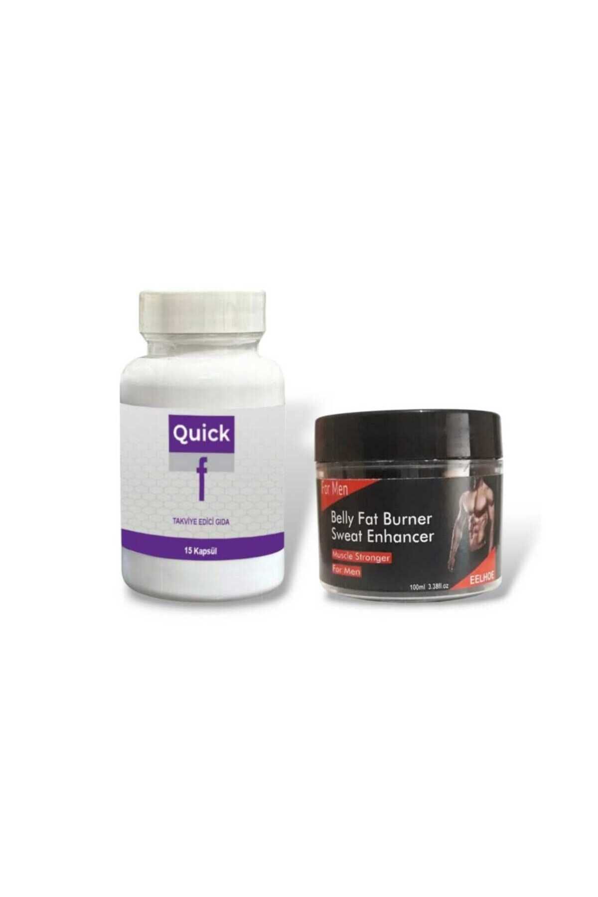 MEDİCREAM Quick F Zayıflatıcı Diyet Destekleyici Takviye 15'li + Fat Burner Men Vücut Yağ Yakımı İçin Krem