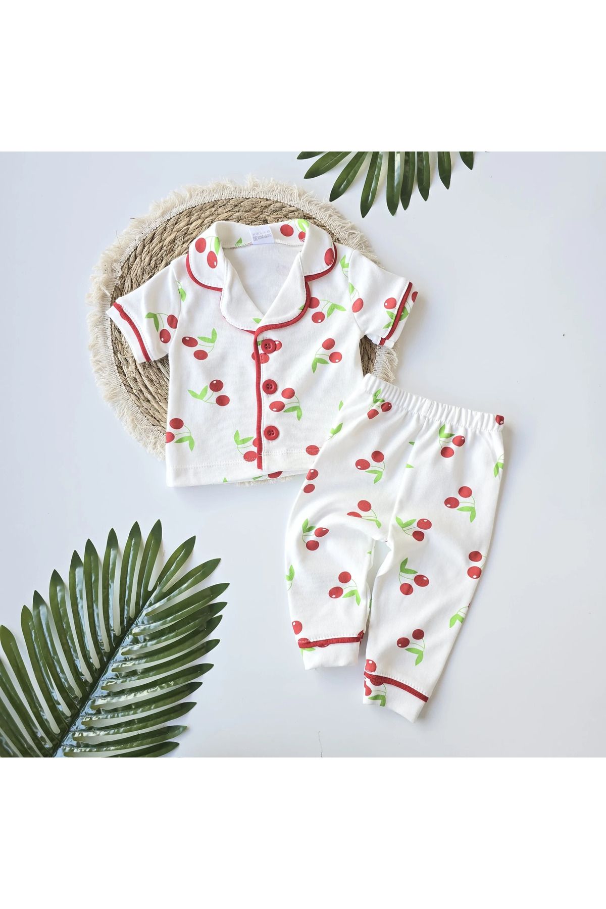 BEBEYOGİ Bebek Takım Kiraz Baskılı Pijama 6-24 Ay