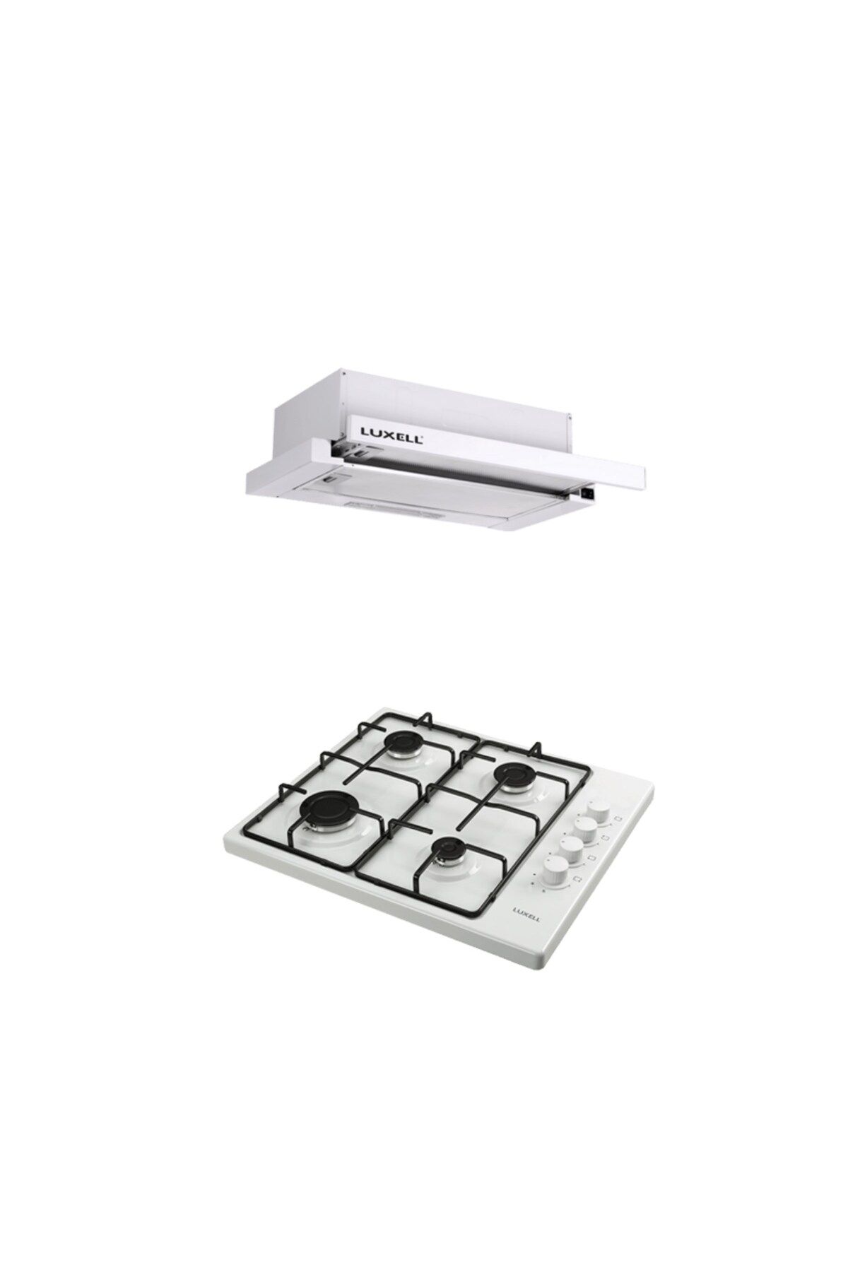 Luxell 2 Lİ BEYAZ EMAYE SET (ASPİRATÖR-OCAK)
