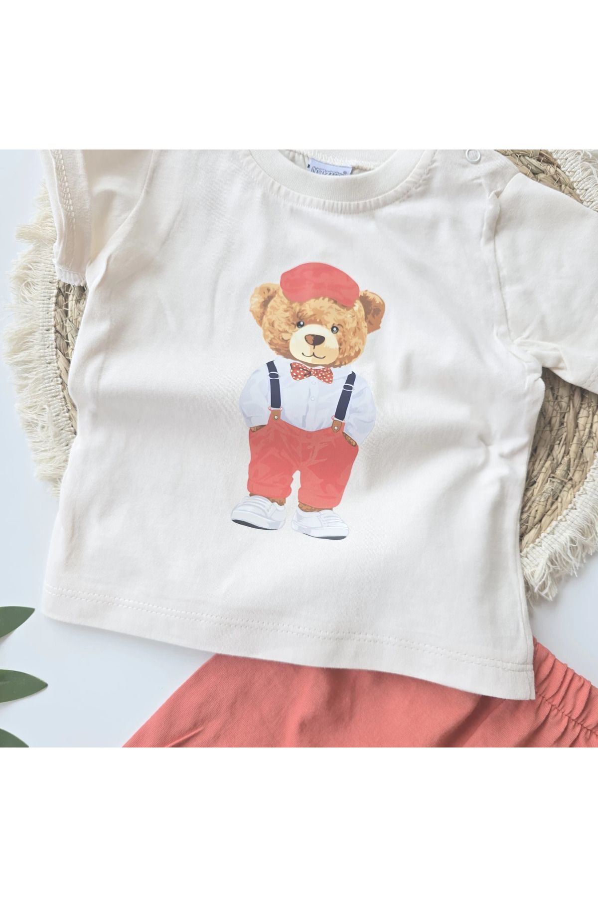 BEBEYOGİ Bebek Takım Ayı Baskılı Şortlu 9-18 Ay