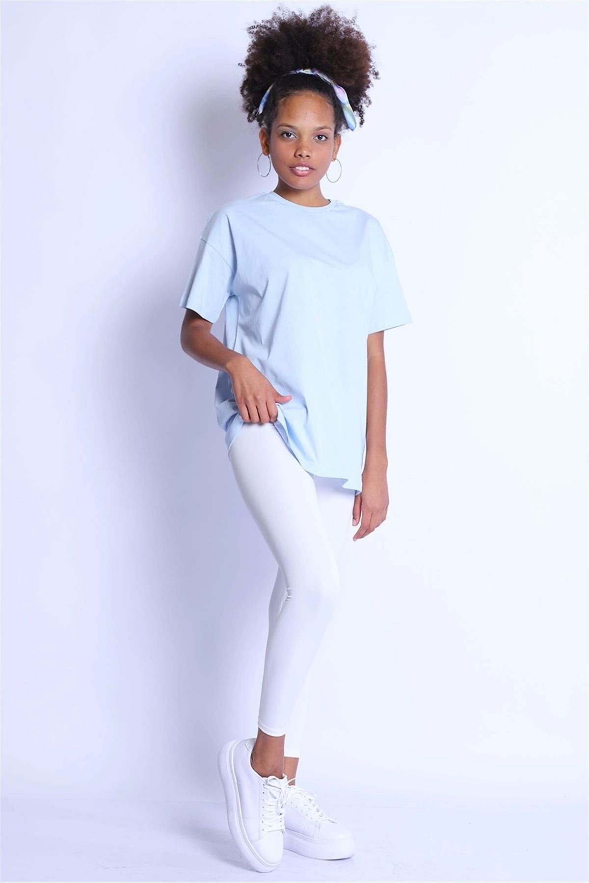 TakıDolabı Kadın Oversize Bisiklet Yaka Tshirt
