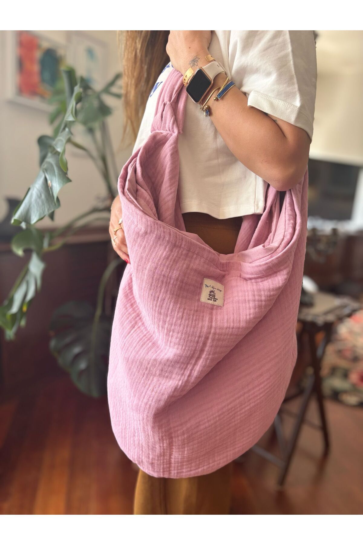 ham design Ballena Bag Kadın Müslin Çanta Pudra Pembe