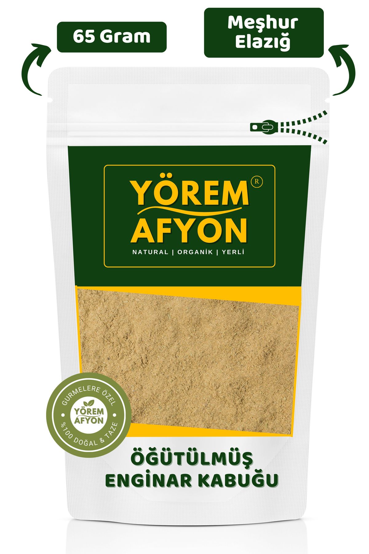 Gülçehre İzmir Karaburun Yöresinden Taze Çekim Öğütülmüş Enginar Kabuğu Tozu {Cynara Scolymus} | 65Gr.