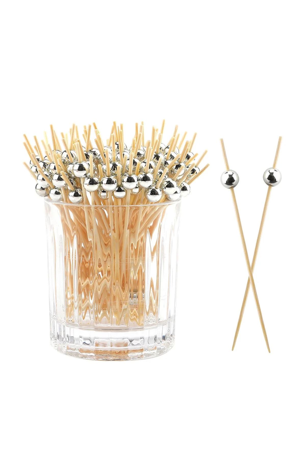 yuandong Bambu Gümüş Toplu 12 Cm Kürdan (50'li), Sunum Kürdanı