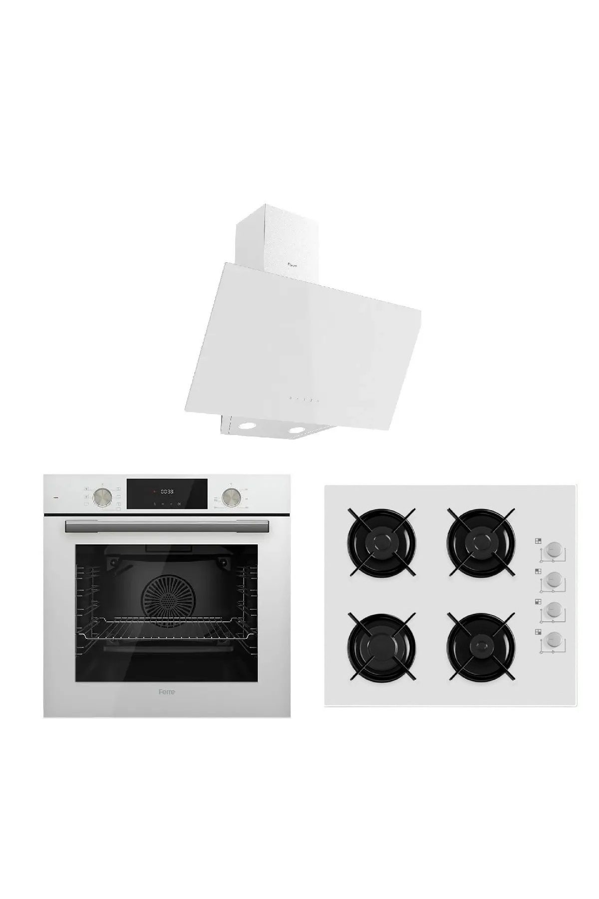 FLOWART SERİSİ BEYAZ ANKASTRE SET (QMS63CB.-2140B.-D078.-)
