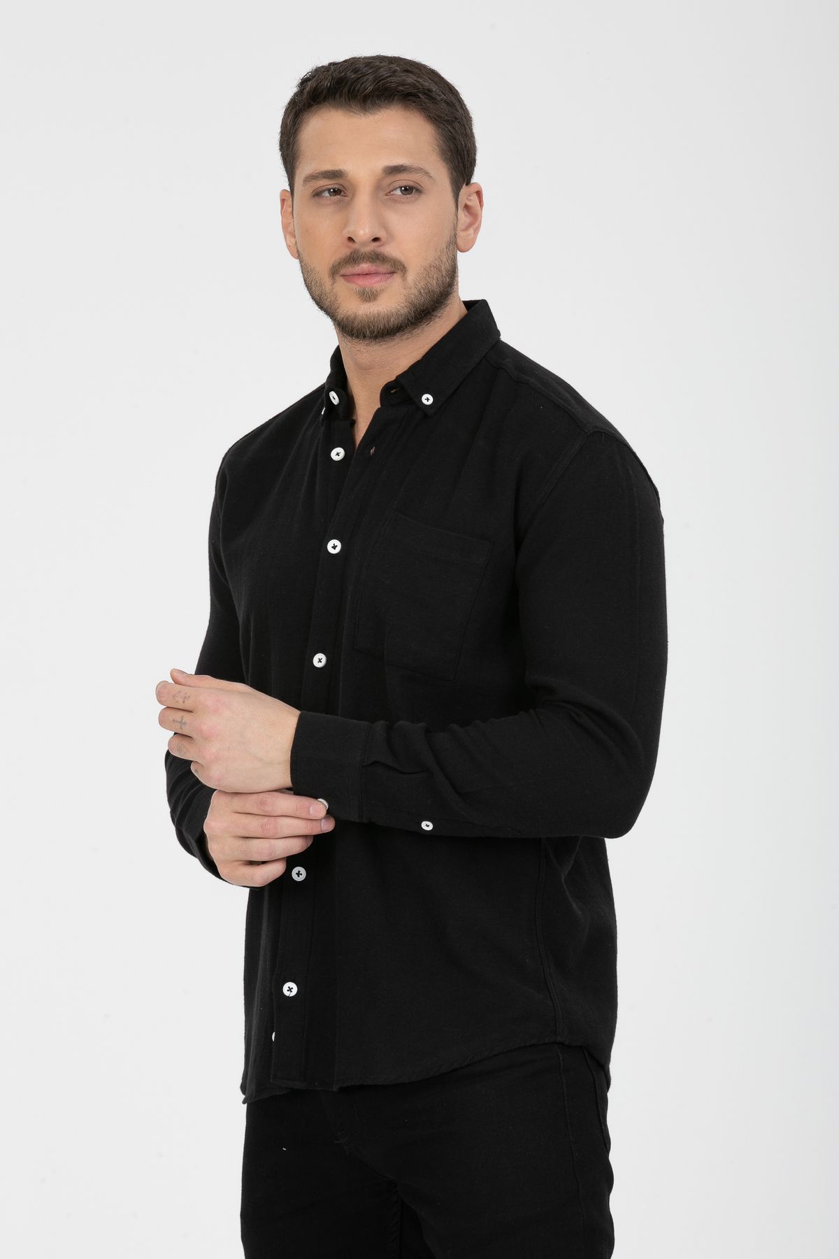 Klothy Erkek Pamuklu Yıkamalı Regular Fit Gömlek 2592