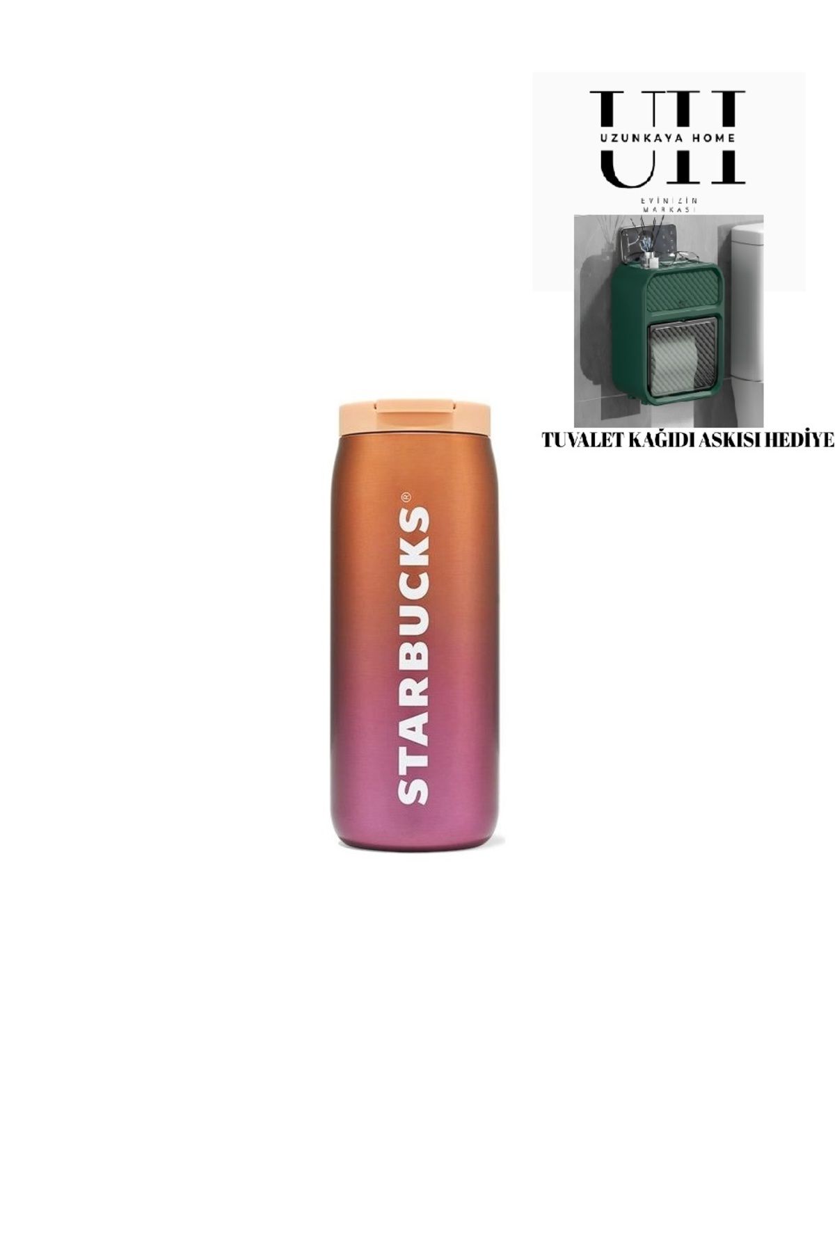 Starbucks ® Paslanmaz Çelik Termos - Şeftali Rengi - 355 ml - Hediyeli