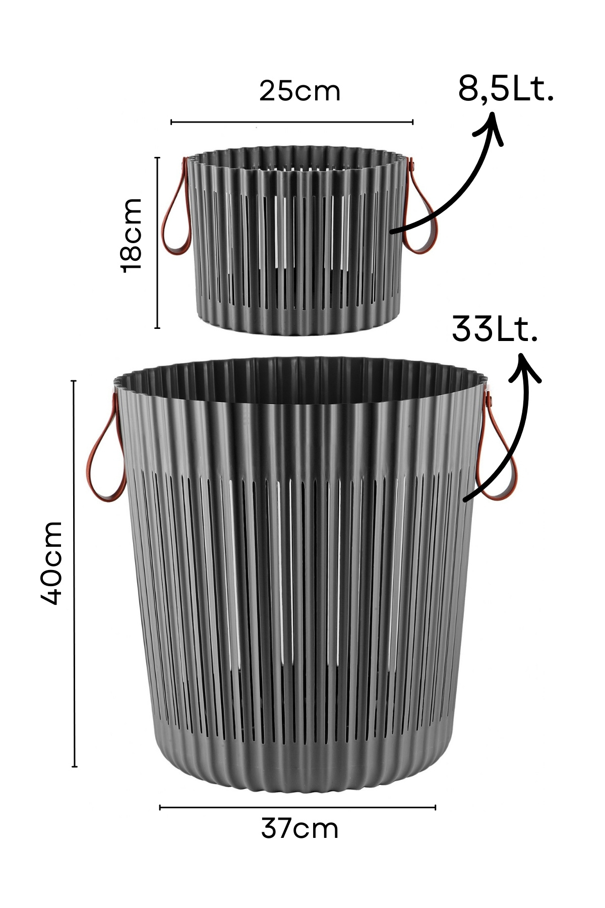 Nandy Home-Set of 2 Multi-Purpose, Round Organizer Basket, Basket with Handles 2