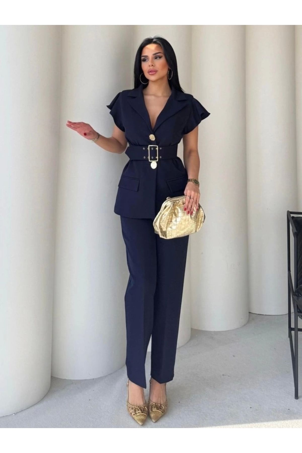 Butik Vatkalı Yelek Pantolon İkili Takım